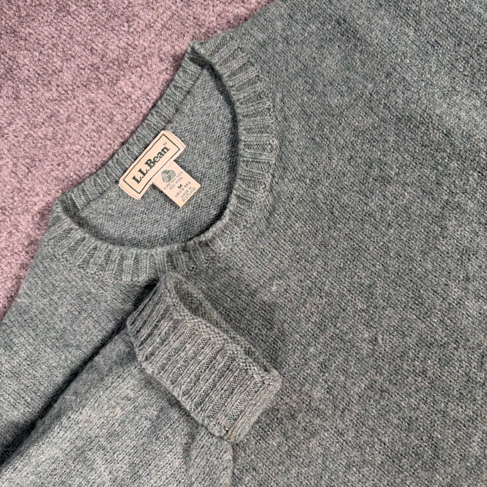 Vintage LL Bean Wool Sweater Mens M Made Scotland Crewneck F842 #4351